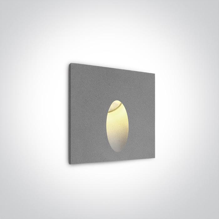 GREY RECESSED IP54 1x3w WW 100-240V