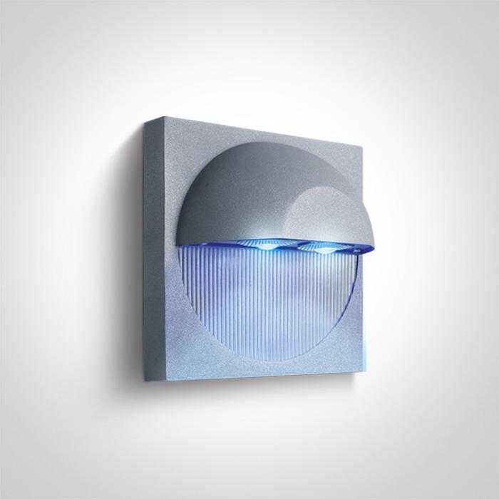 GREY LED 2x1w BLUE IP54