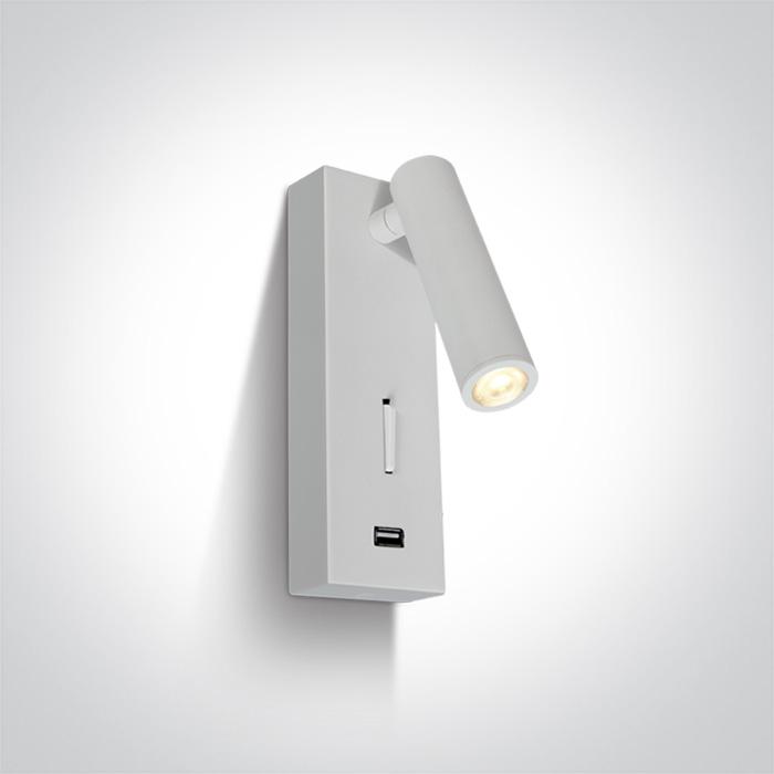 WHITE LED 3W WW IP20 100-240V USB 2A