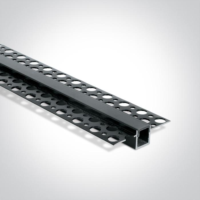 BLACK TRIMLESS PROFILE 2m FOR 10mm STRIPS + BLACK PC DIFFUSER