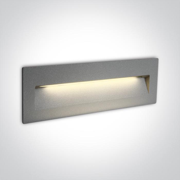 GREY WALL RECESSED LED 7W IP65 DARK LIGHT 100-240V