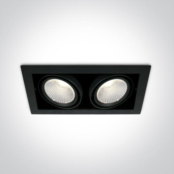 BLACK COB LED 2x30W CW 38deg 230V