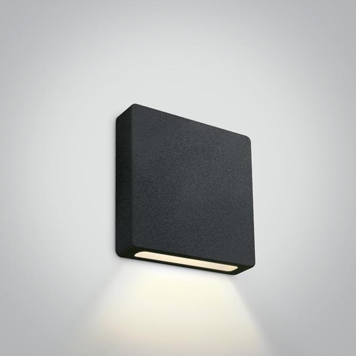 BLACK IP65 WALL RECESSED COB LED 2w WW 700mA DARK LIGHT