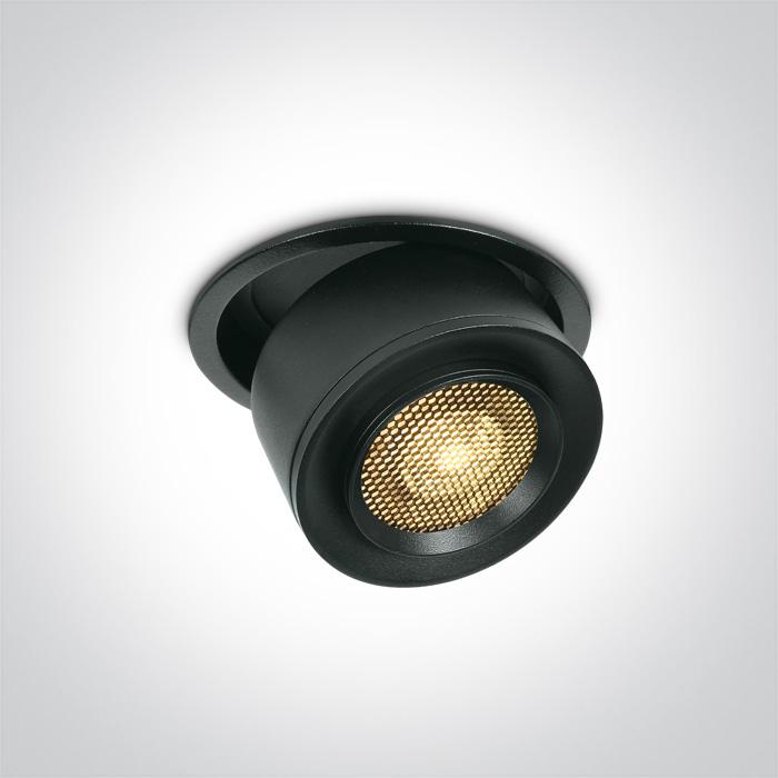 BLACK RECESSED COB 15W WW IP20 15-45deg ADJUSTABLE 230V HONEYCOMB
