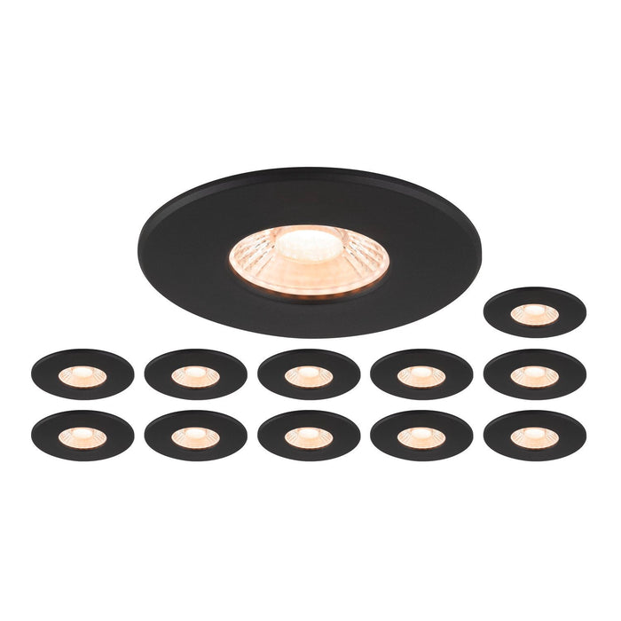 Set consisting of 12 x 1007095 UNIVERSAL DOWNLIGHT PHASE IP65 38° and 1007096 UNIVERSAL DOWNLIGHT cover IP65 black round