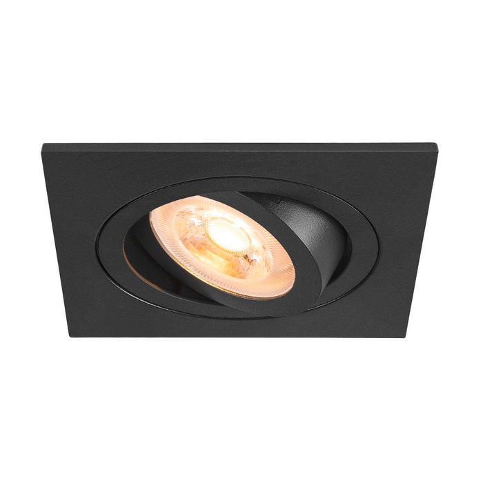 NEW TRIA 75, recessed ceiling light, square, max. 10W GU10, black