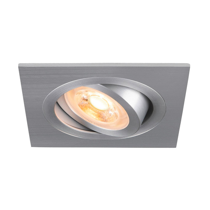 NEW TRIA 75, recessed ceiling light, square, max. 10W GU10, aluminium