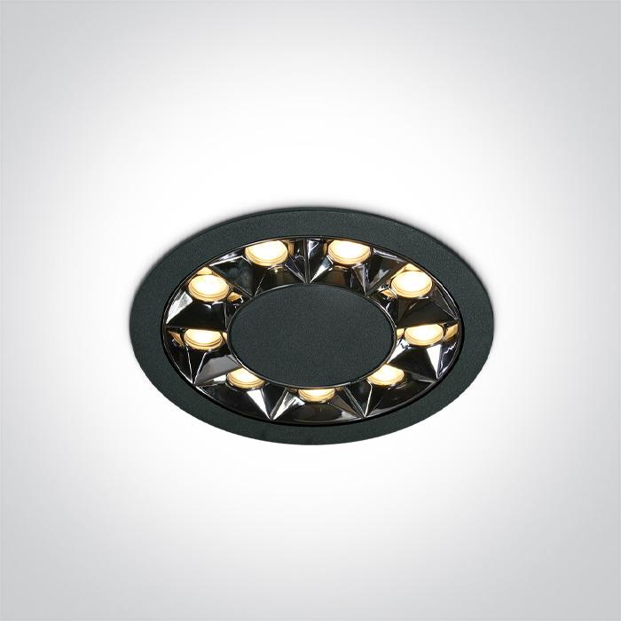 BLACK RECESSED LED 12W WW IP20 38deg 230V DARK LIGHT