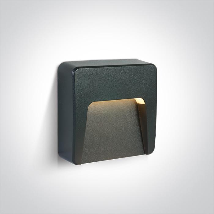 ANTHRACITE LED WALL LIGHT 1,5W WW DARK LIGHT IP65 230V