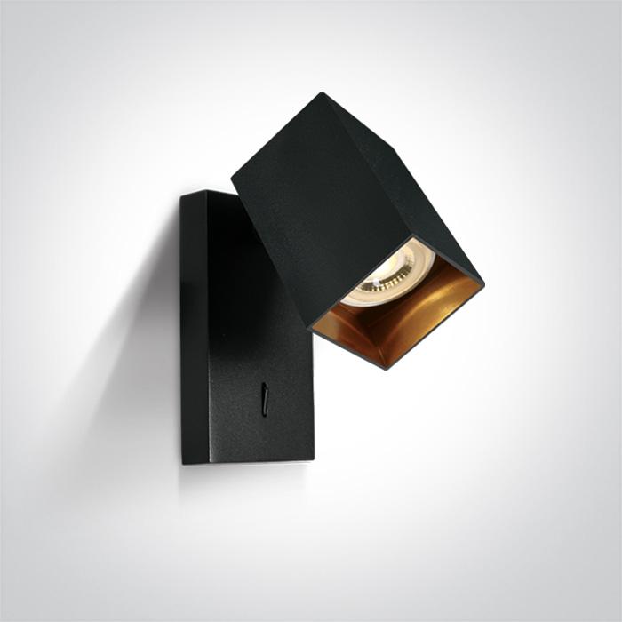 BLACK GU10 10W DARK LIGHT ADJUSTABLE WITH SWITCH