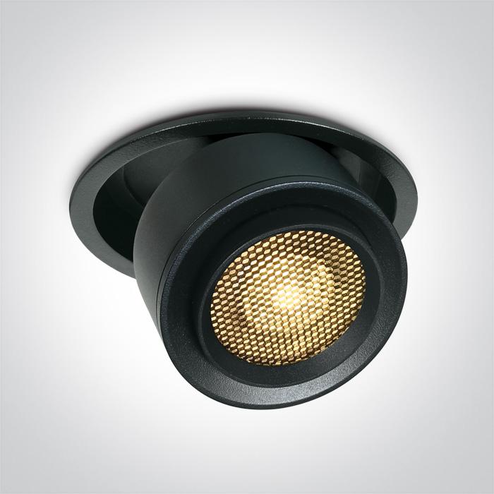BLACK RECESSED COB 28W WW IP20 15-45deg ADJUSTABLE 230V HONEYCOMB