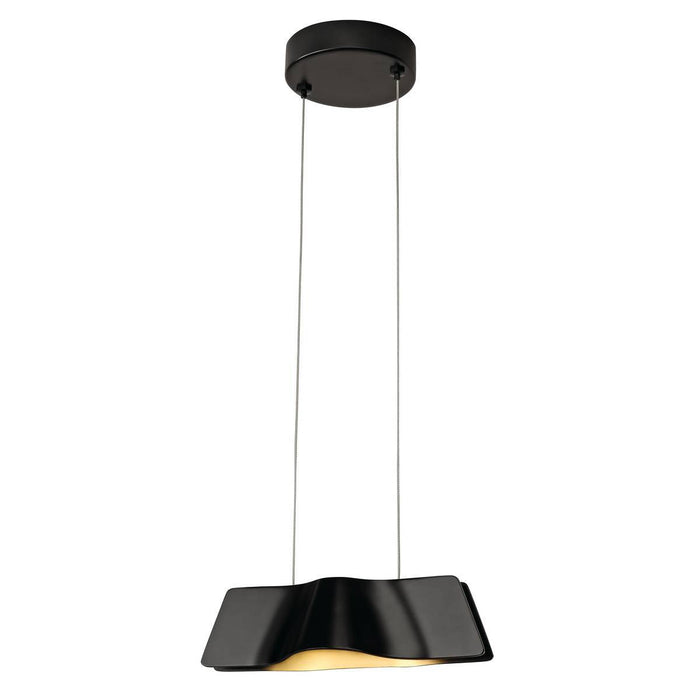 WAVE PENDANT, black, 9W LED, 3000K, incl. wall plate