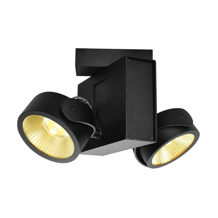 TEC KALU CW, LED Indoor surface-mounted wall and ceiling light, double, black, 60°, 3000K