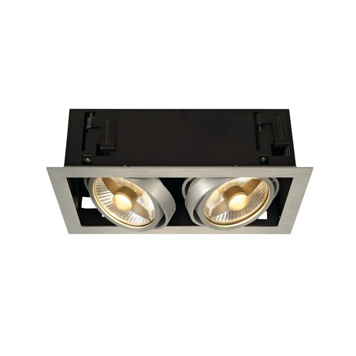 KADUX 2 ES111 downlight, square , alu brushed, max. 2x50W