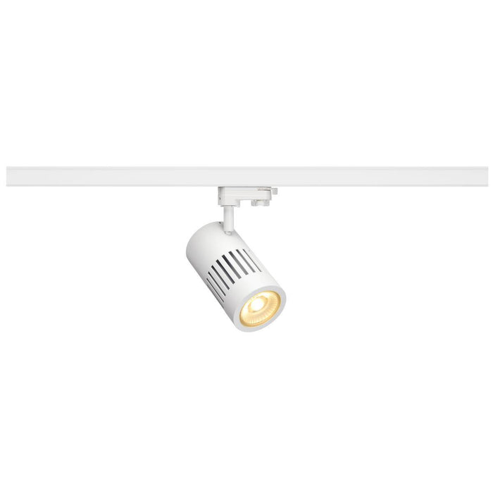 STRUCTEC LED spot for 3-circuit 240V track, 30W, 3000K, 60°, white, incl. 3-circuit adapter