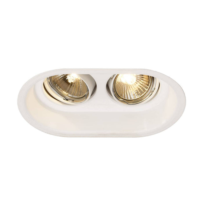 HORN 2 TURNO GU10 recessed ceiling light, oval, matt white, max. 2x50W