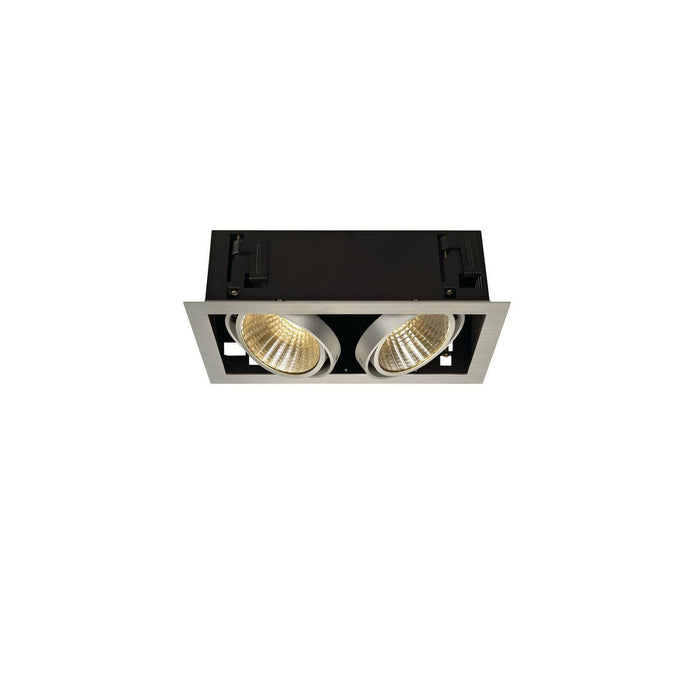 KADUX LED DL SET XL, square, alu brushed, 2x 24W, 30°, 3000K, incl. driver