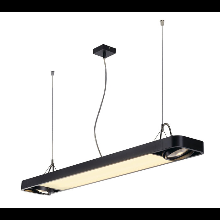 AIXLIGHT R2 OFFICE LED, pendant, black, LED + 2x QPAR111, max. 75W, 122.5cm