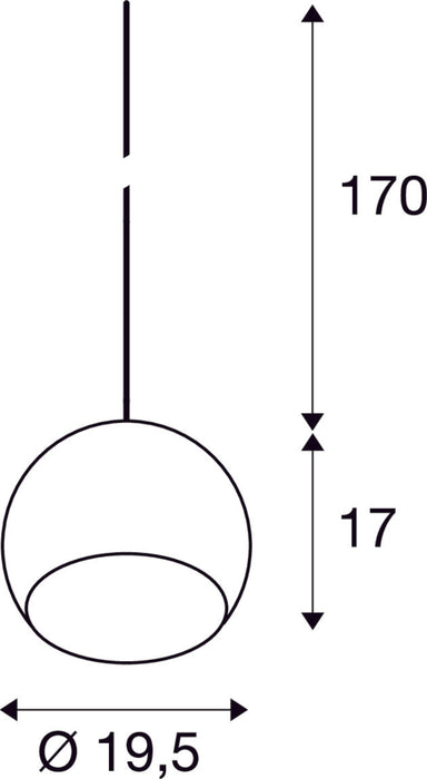 SUN 20 PD, indoor pendant, E27, white, max. 60W