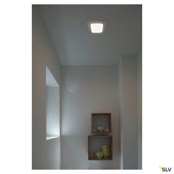 SENSER 18, Indoor LED recessed ceiling light square white 3000K