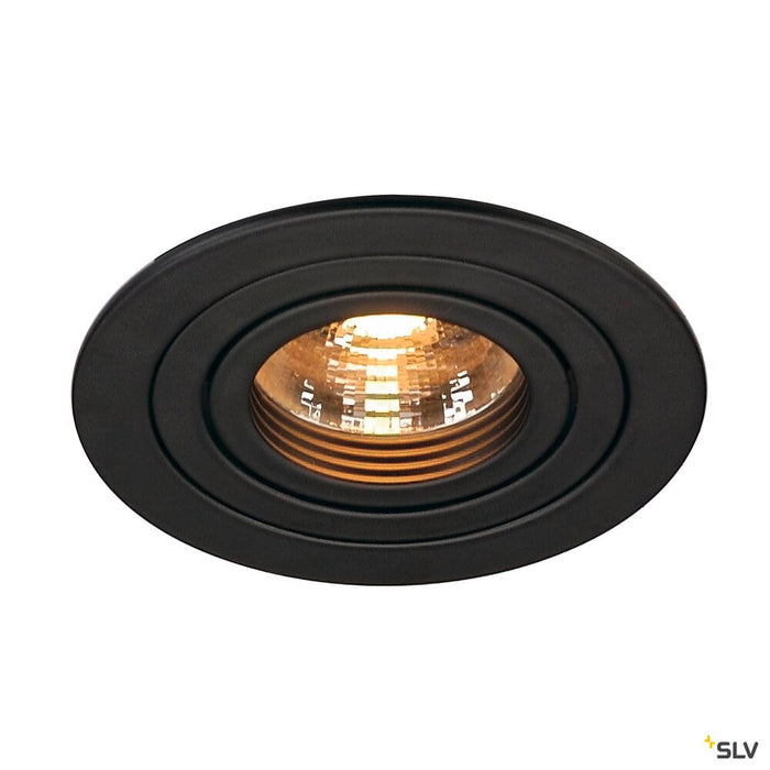 NEW TRIA 1 recessed fitting, single-headed, QPAR51, round, black, max. 50W, incl. leaf springs