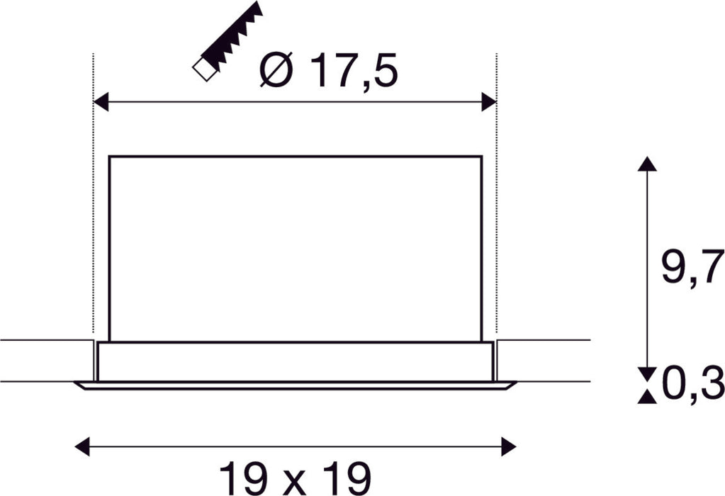 VERLUX, recessed fitting, LED, 3000K, matt white, L/B/T 19/19/10 cm, 28W