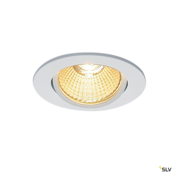 NEW TRIA 68 recessed fitting, LED, 3000K, round, matt white, 38°, 12W, incl. driver, clip springs