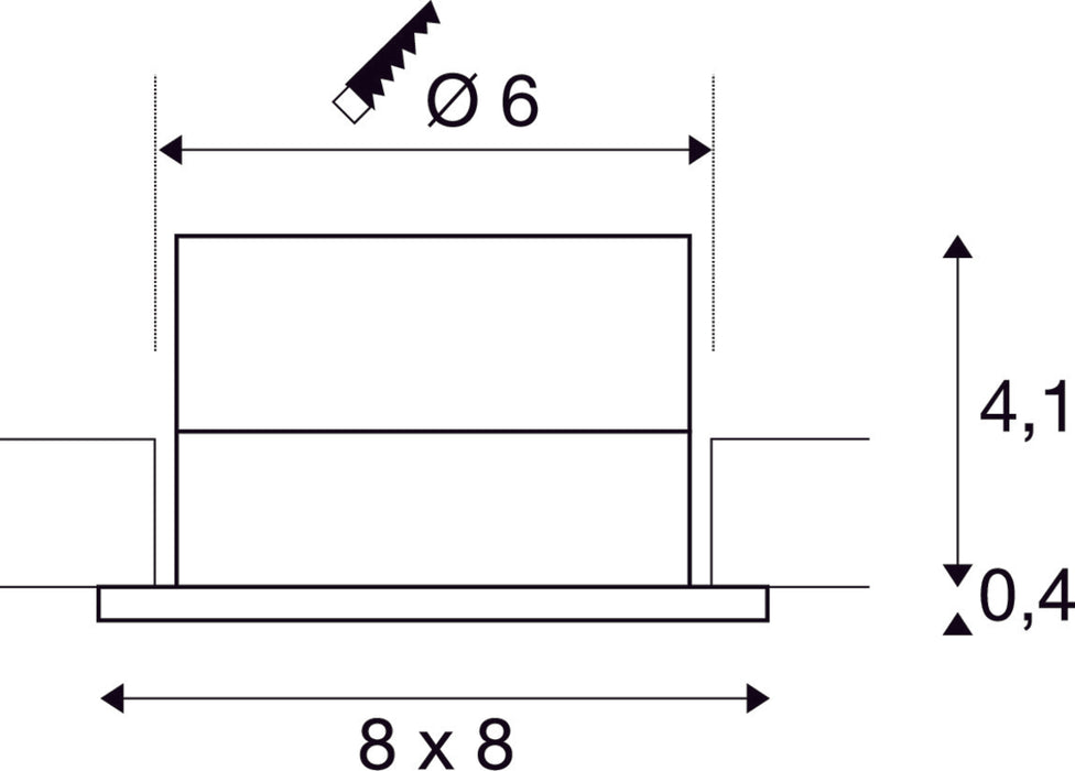 PATTA-I, recessed fitting, LED, 3000K, square, brushed aluminium, 38°, incl. driver