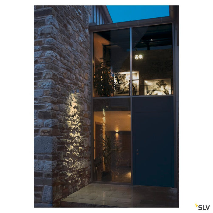 MYRA WALL, outdoor wall and ceiling light, single-headed, QPAR51, IP55, silver-grey, max. 50W