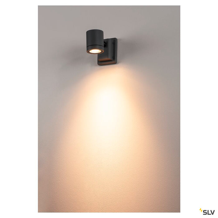 MYRA WALL, outdoor wall and ceiling light, single-headed, QPAR51, IP55, anthracite, max. 50W