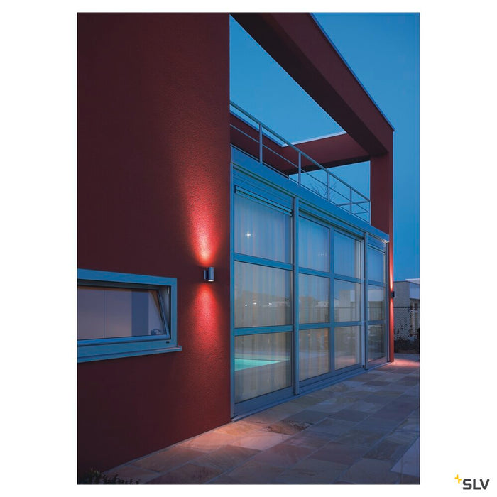 MYRA, outdoor wall light, QPAR51, IP55, up/down, silver-grey, max. 70W